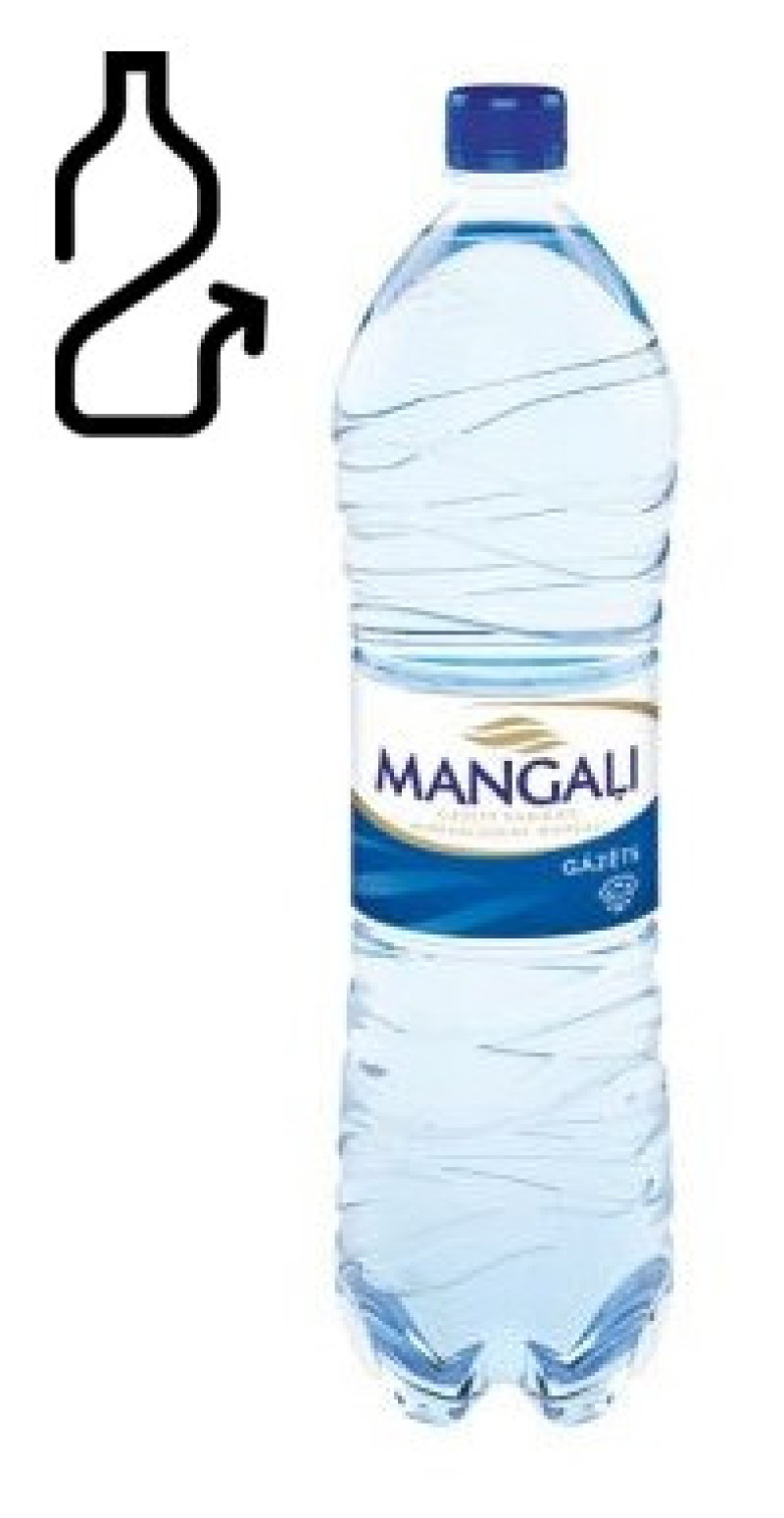 Minerālūdens Mangaļi gāzēts 1.5L 1/6 DEPOZĪTA maksa 0.10 eiro (05.08.26) LV