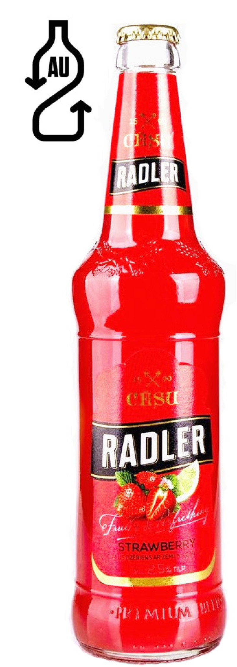 Alus Cēsu radler strawberry 2.5% 0.5L 1/20 (26.12.25) DEPOZĪTA maksa 0.10 eiro Latvija