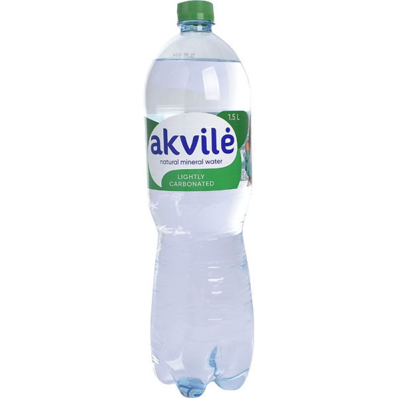 Minerālūdens Akvile viegli gāzēts 1.5L  (12.01.28) Lietuva  DEPOZĪTA maksa 0.10 eiro