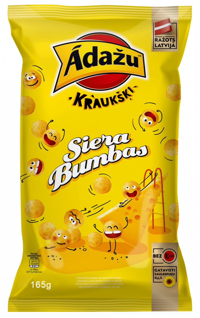 Čipsi Ādažu Siera bumbas 165g 1/18(26.05.26) LV