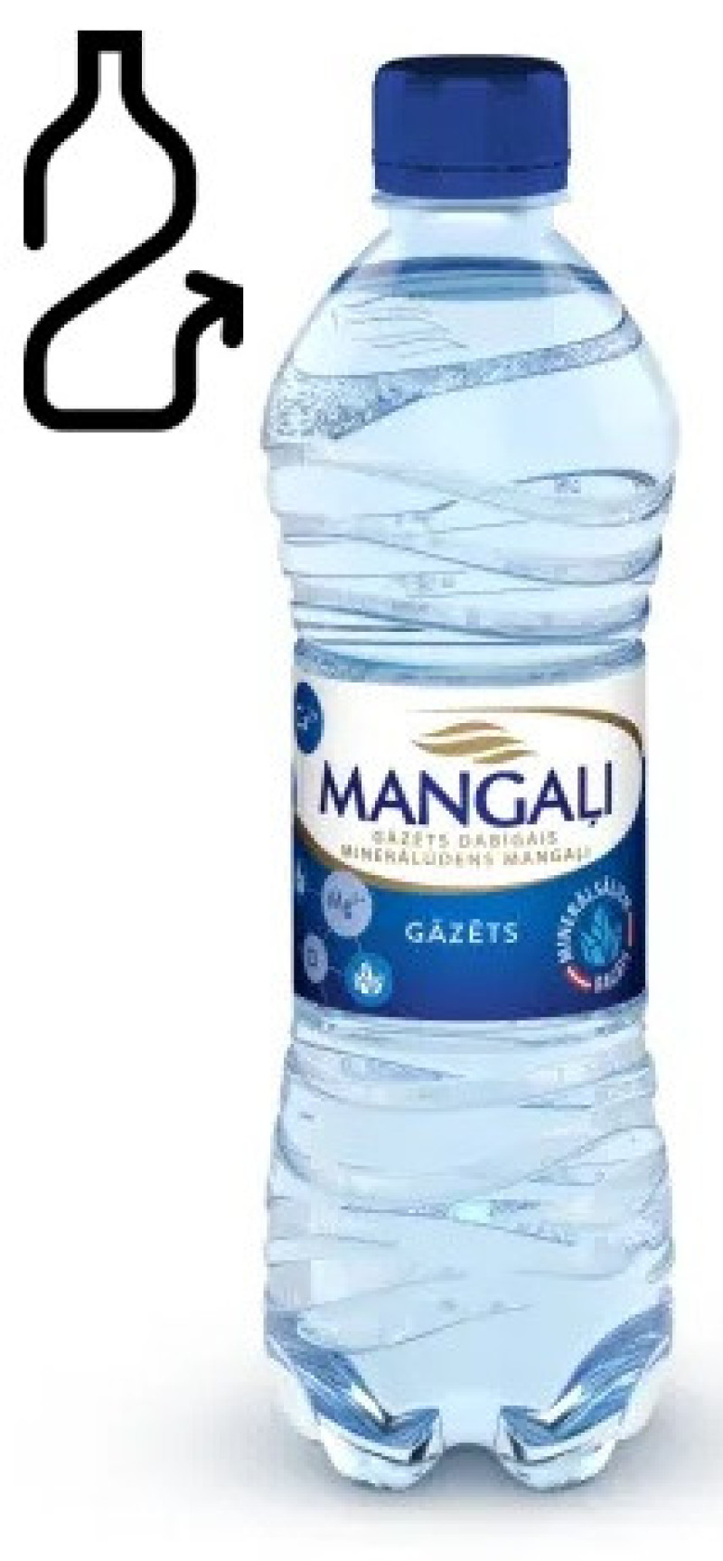Minerālūdens Mangaļi gāzēts 0.5L 1/12 DEPOZĪTA maksa 0.10 eiro (27.06.26) Latvija