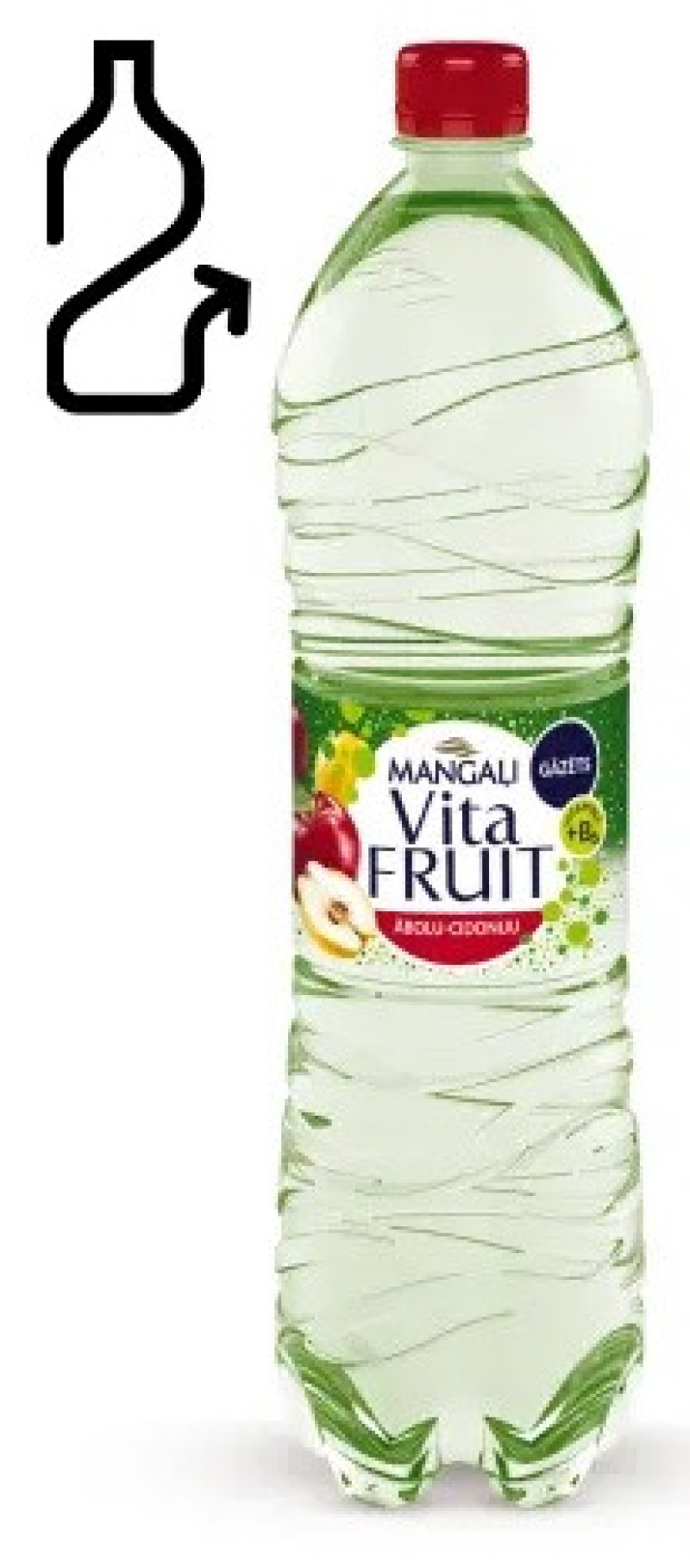 Dzēriens Mangaļi Vitafruit ābolu-cidoniju gāzēts 1.5L 1/6 DEP.maksa 0.10 eiro (24.05.26)  LV