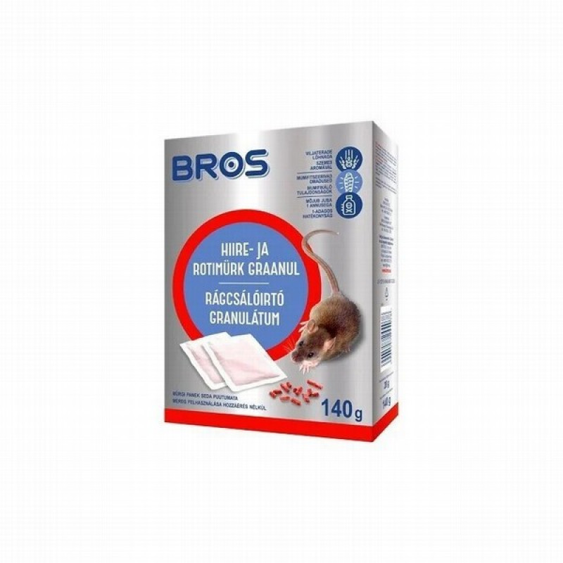 Peļu inde granulas BROS 140g NEW(07.27) PL
