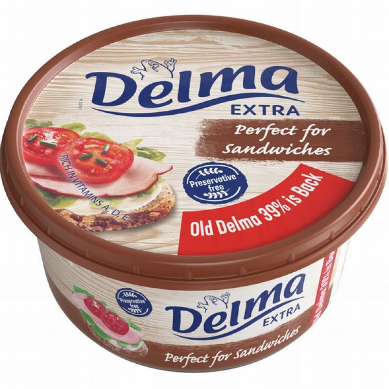 Margarīns Delma Extra 39% 450g 1/12 (08.02.26) Polija