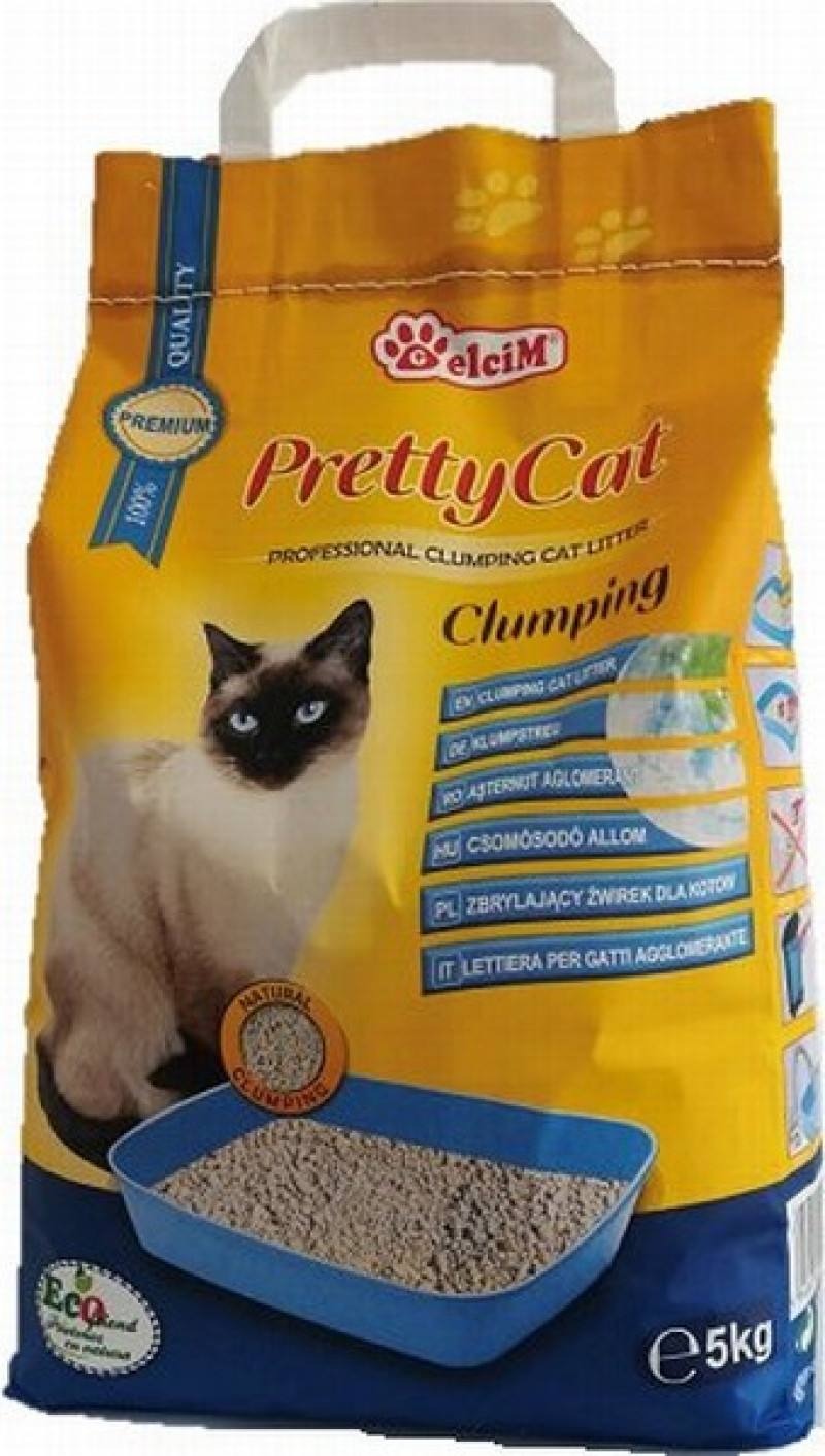 Smiltis kaķu tualetei cementējošas PrettyCat 5kg(22.12.28) Polija