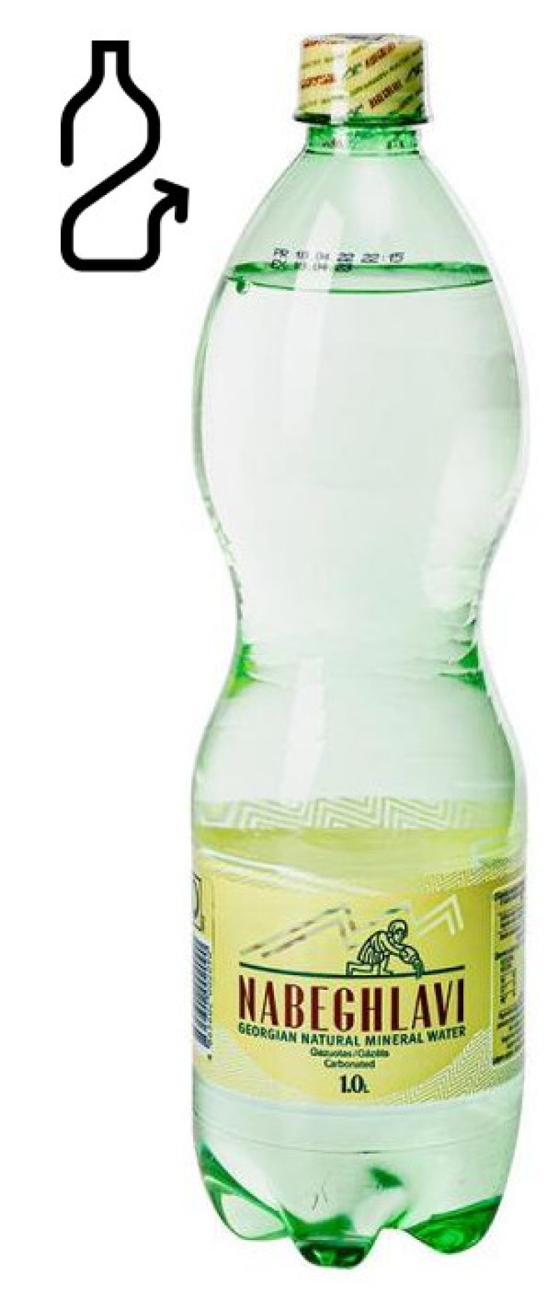 Minerālūdens Nabeghlavi gāzēts 1L (24.05.26)Gruzija DEPOZĪTA maksa 0.10 eiro