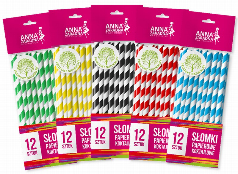 Kokteiļu salmiņi Anna Zaradna papīra 12gb