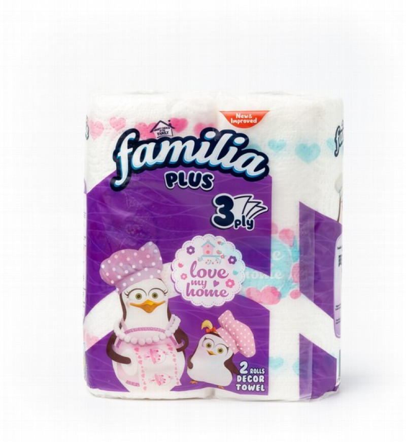 Papīra dvieļi Familia Decor 3-kārtu 2gb