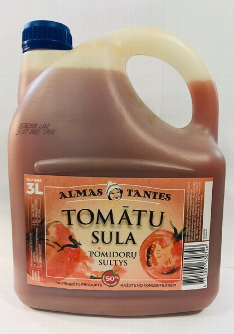 Tomātu sula Almas Tantes 3L PET (27.05.27) Latvija