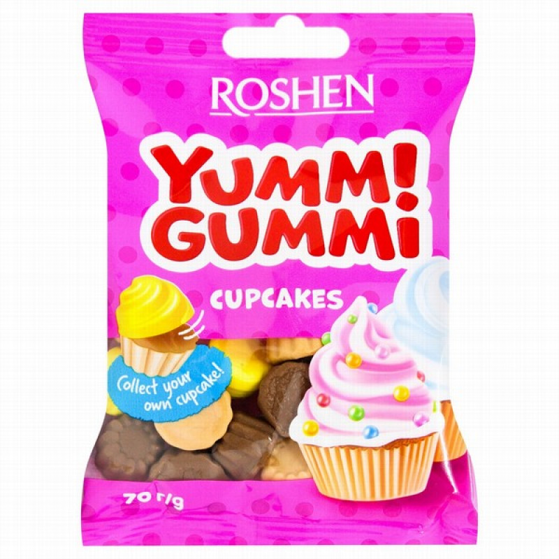Želejkonfektes Yummi Gummi CupCakes 70g Roshen (24.05.26)