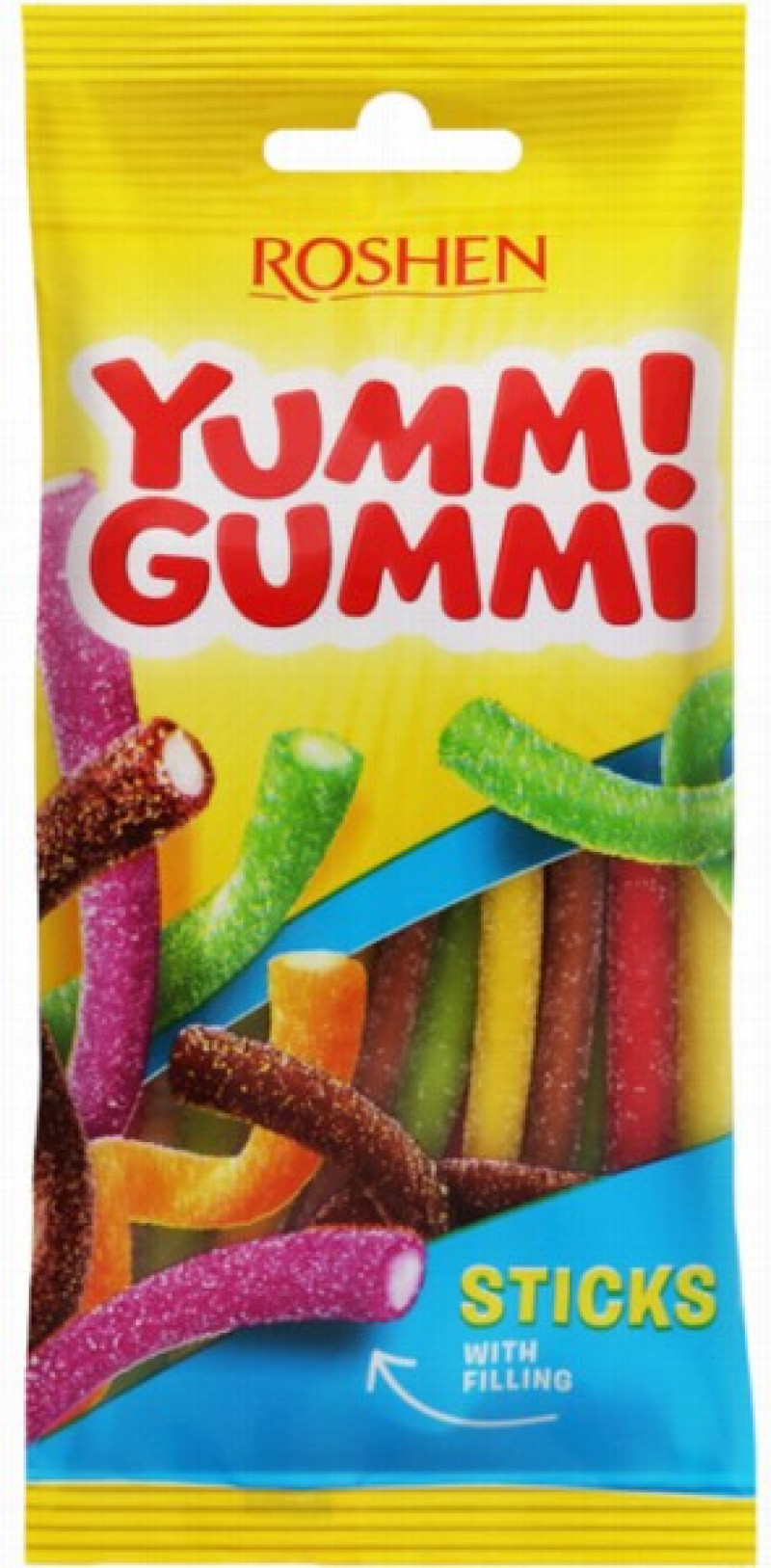 Želejkonfektes Yummi Gummi SourStick 70g Roshen (15.08.27) Ukraina