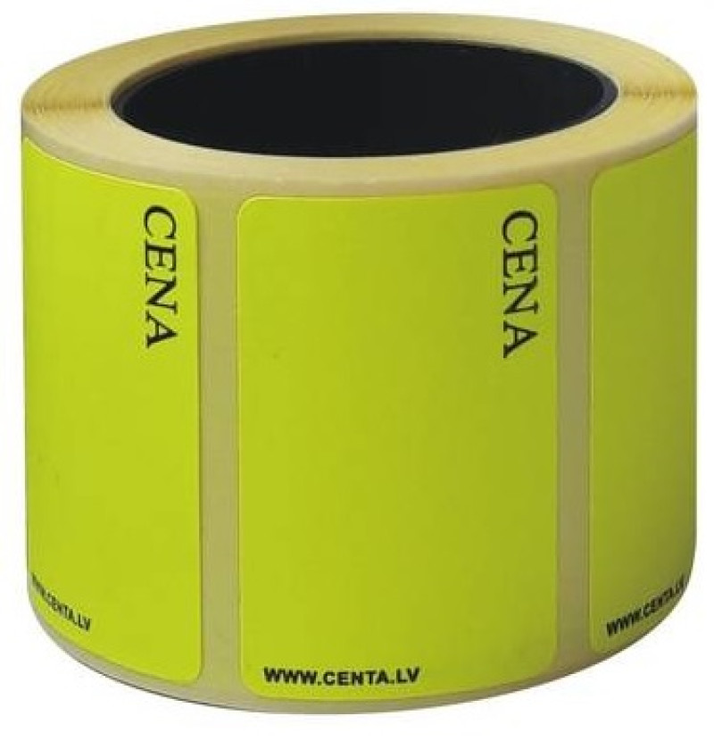 Etiķetes "cena" 40*25mm 1000gb dažādas krāsas vidējas
