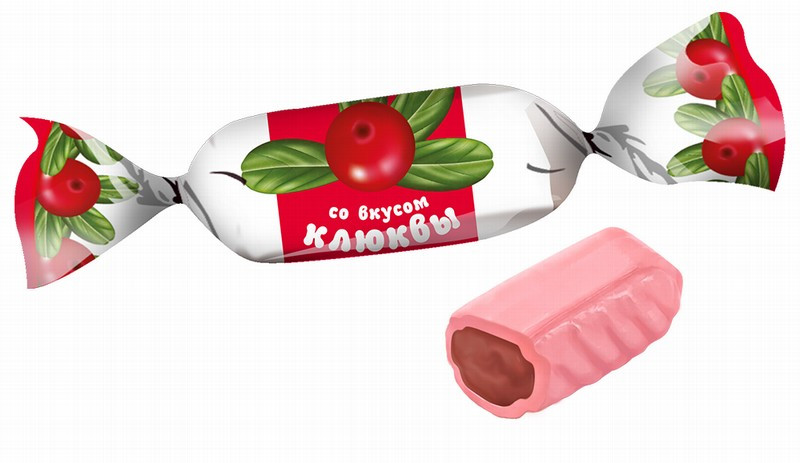 Karameles Jagodnaja Poļana ar dzērveņu pildījumu 1kg Ņevskij  (07.06.26)Krievija