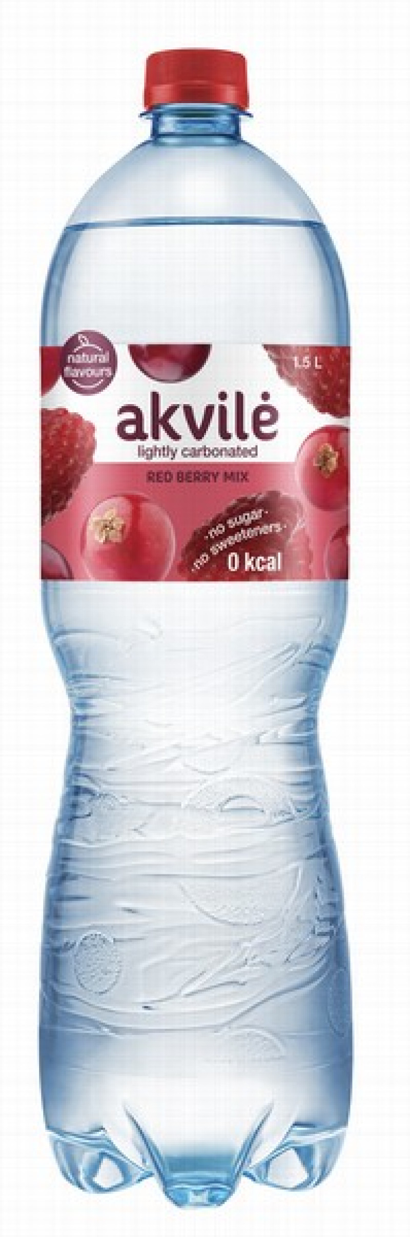Minerālūdens Akvile ar sarkano ogu smaržu, viegli gāzēts 1.5L (09.06.27) DEPOZĪTA maksa 0.10 eiro Li
