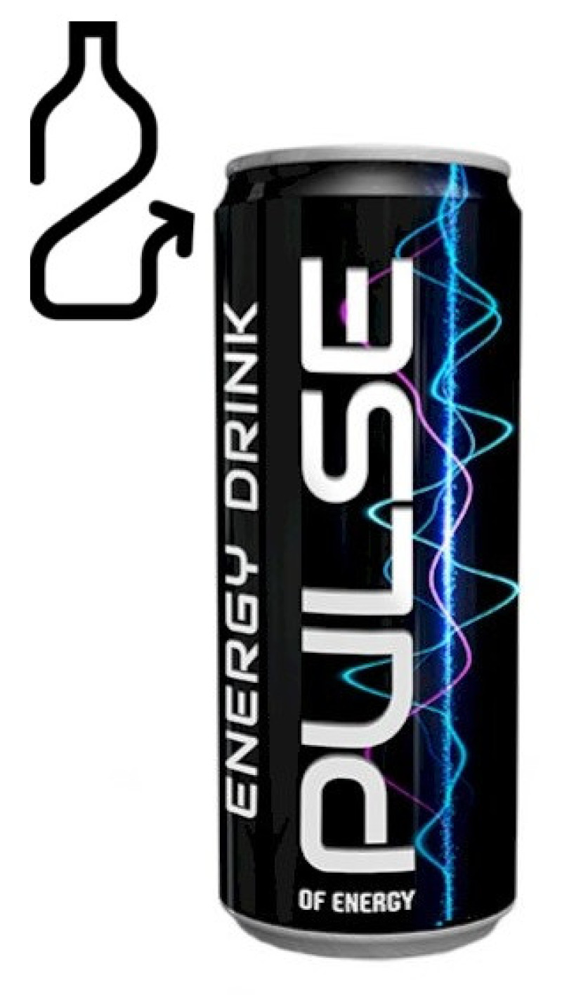 Enerģijas dzēriens Pulse 0.25l 1/24 DEPOZĪTA maksa 0.10 eiro (19.09.26) Polija