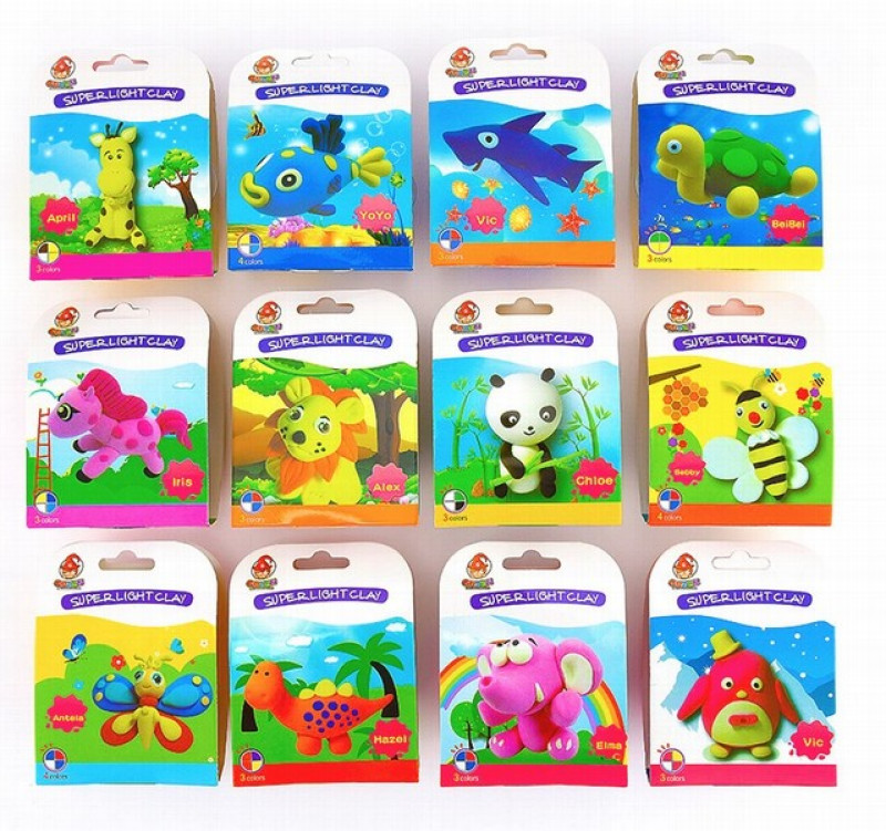 Veidošanas masa 3 krāsu dzīvnieki Superlight Clay 