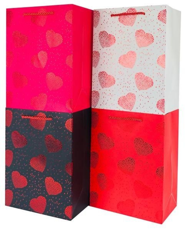 Dāvanu maisiņš sirds asorti  32x26x12cm