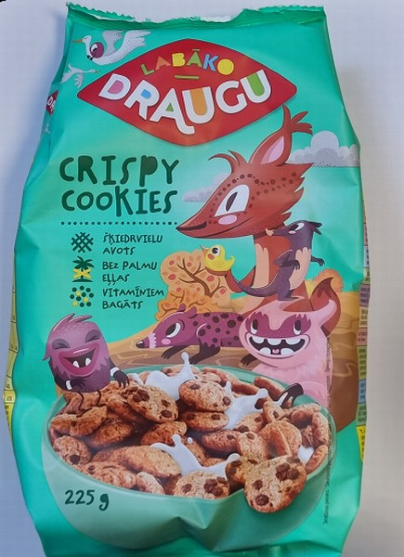 Sausās brokastis Draugu Crispy cookies 225g (03.04.26) EU