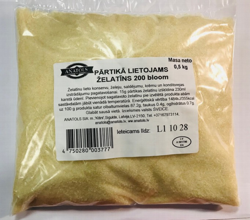 Želatīns 500g Anatols (03.2029) Čehija