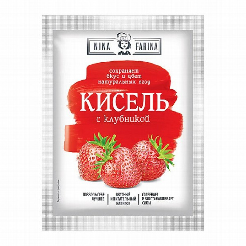 Ķīselis NINA FARINA ar zemenēm 110g (12.05.27) Krievija