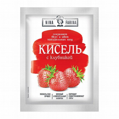 Ķīselis NINA FARINA ar zemenēm 110g (12.05.27) Krievija