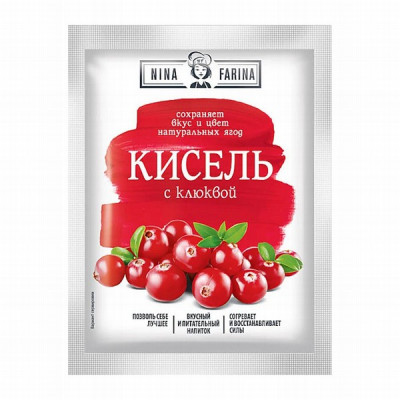 Ķīselis NINA FARINA ar dzērvenēm 110g (20.04.27) Krievija
