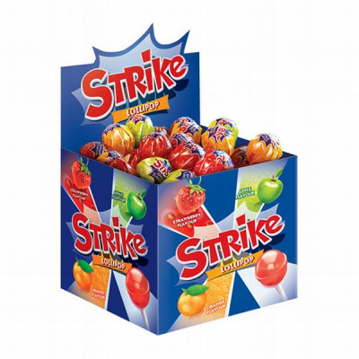 Ledenes uz kociņa Strike Asorti 11.3g*50gb apelsīns/ābols/zemene (31.08.26) RU