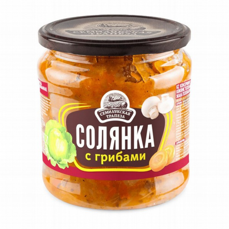 Soļanka ar sēnēm 460g Semilukskaja Trapeza (28.11.28) Krievija