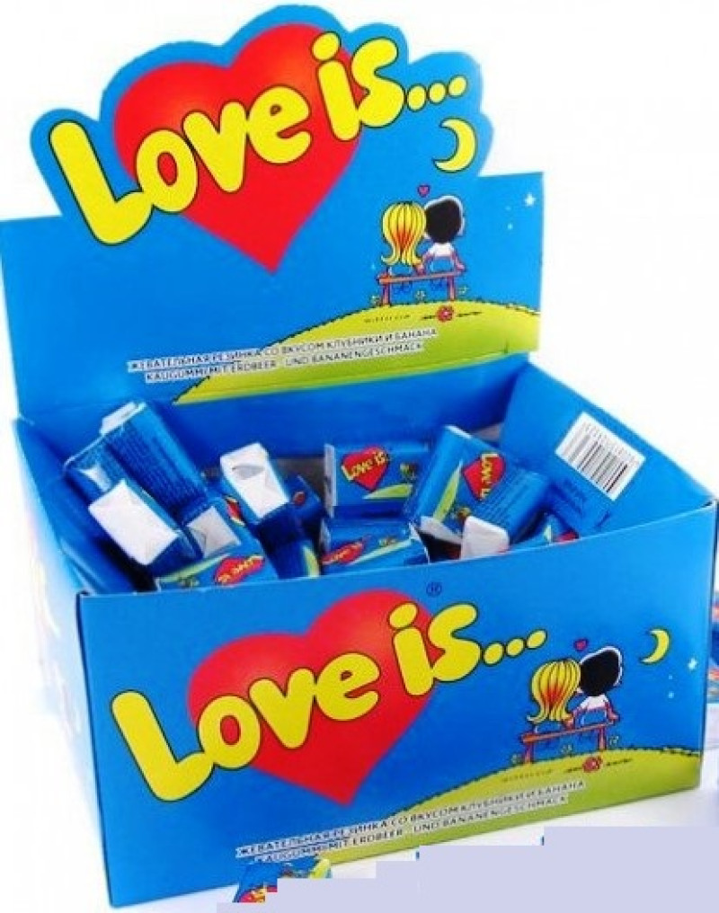 Košļajamā gumija Love is zemeņu & banānu 100gb (13.09.2026) Turcija