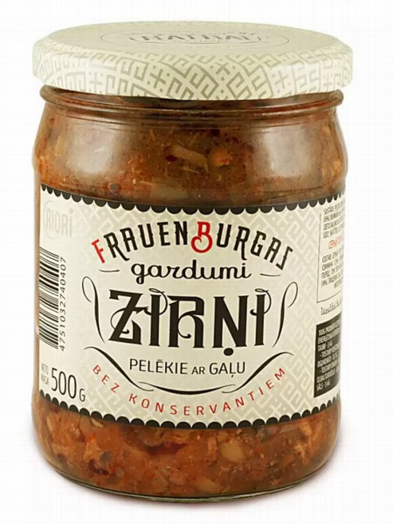 Pelēkie zirņi ar gaļu 500g Frauenburgas gardumi (03.12.27)  Latvija