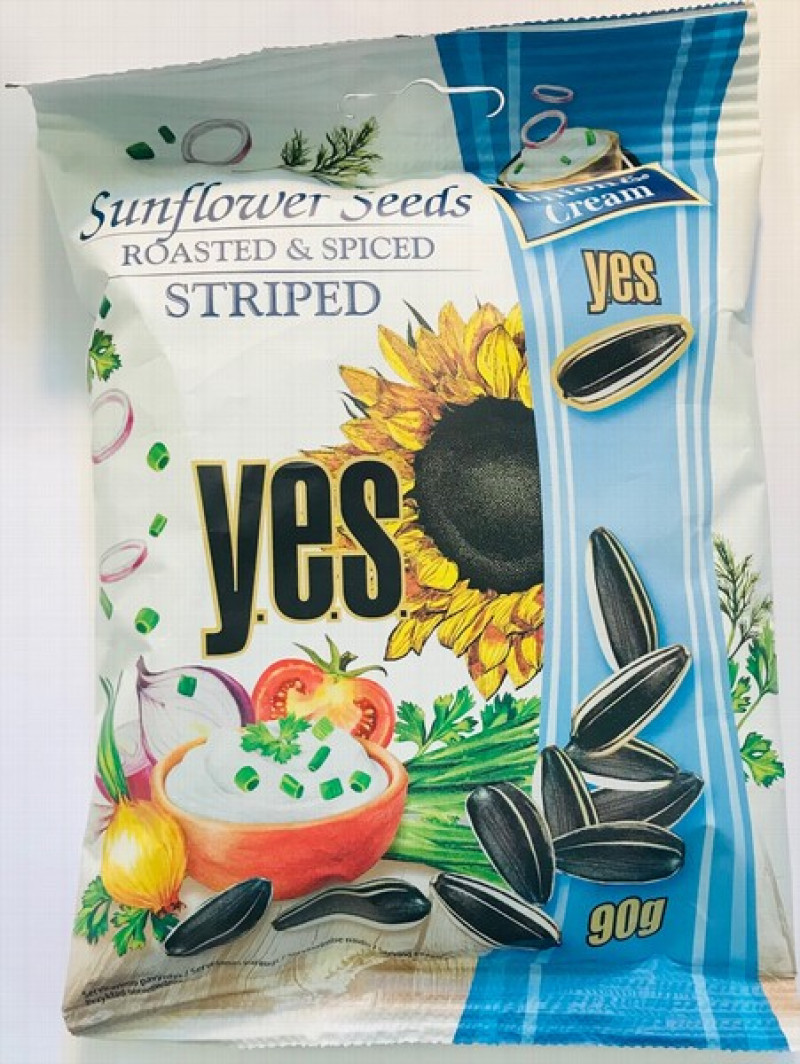 Saulespuķu sēklas YES ar krējuma un sīpola garšu 90g(10.06.26) 1/30 Lietuva