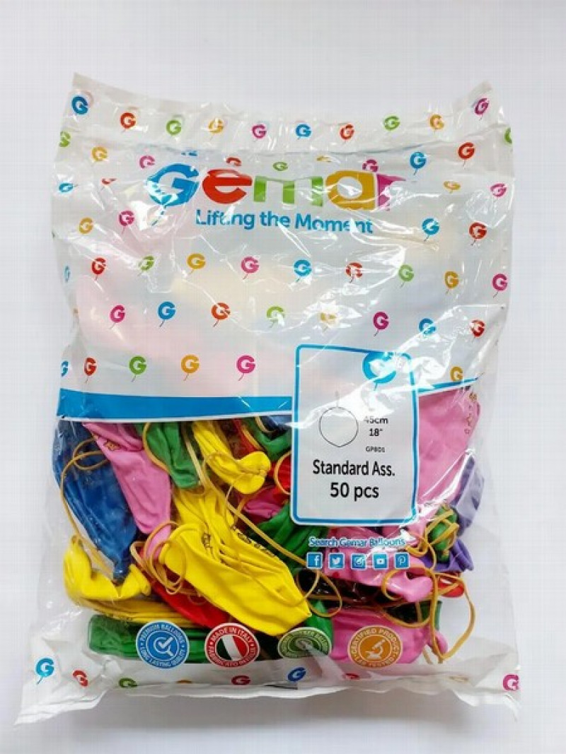Baloni ar gumiju 45cm 50gb Gemar