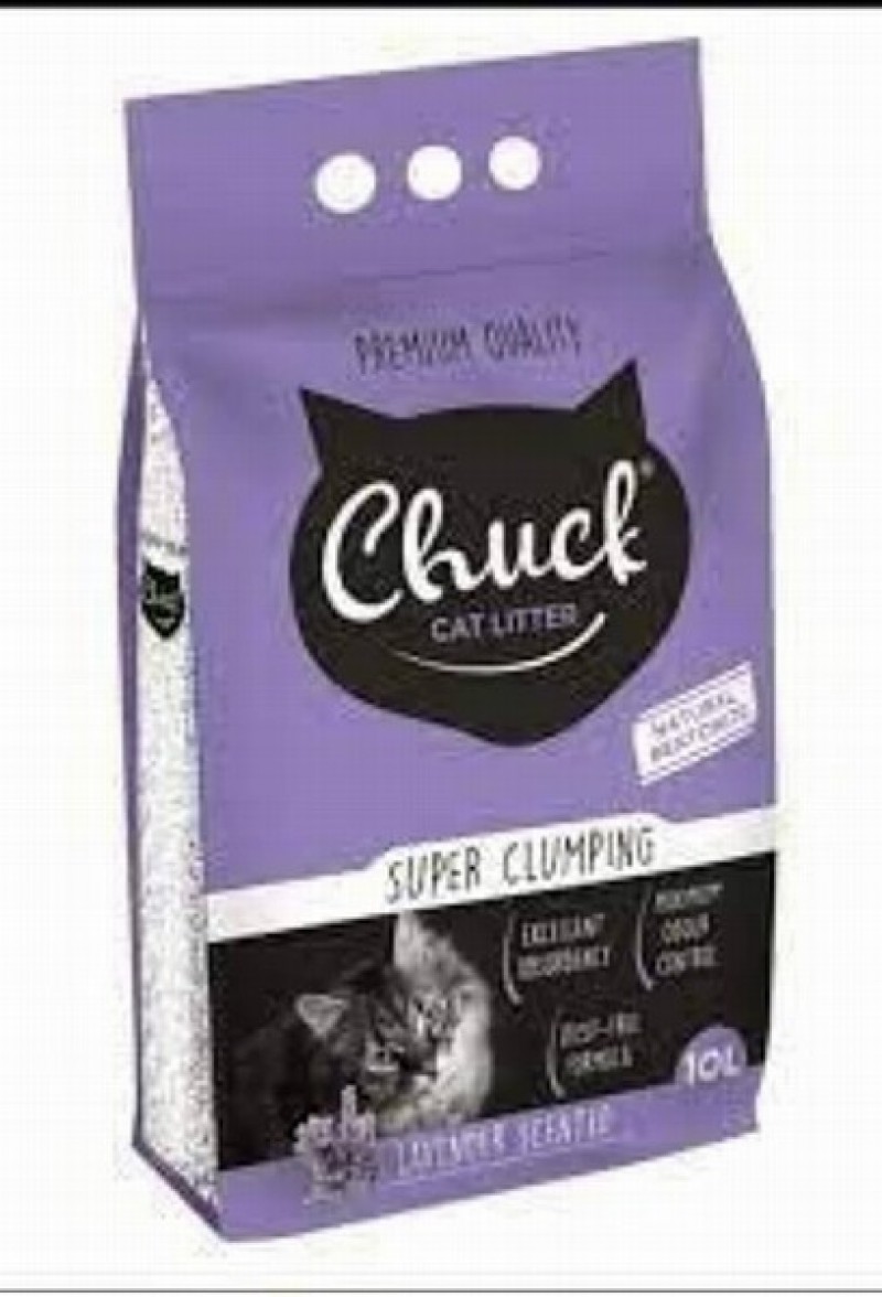 Smiltis kaķu tualetei Chuck cementējošas Lavander 5L Compact (0.5-2.25mm)