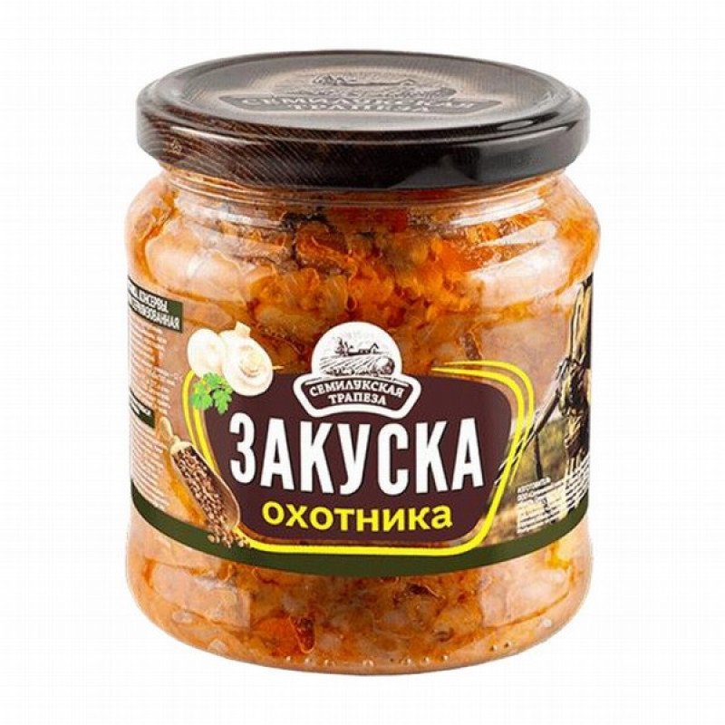 Dārzeņu uzkoda Ohotnika 460g Semilukskaja Trapeza 1/8 RU(05.12.26)