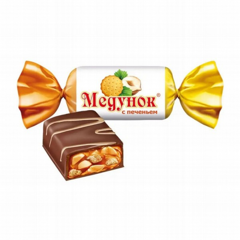 Šokolādes konfektes Medunok ar riekstiem 1kg KDV (01.03.26) Krievija