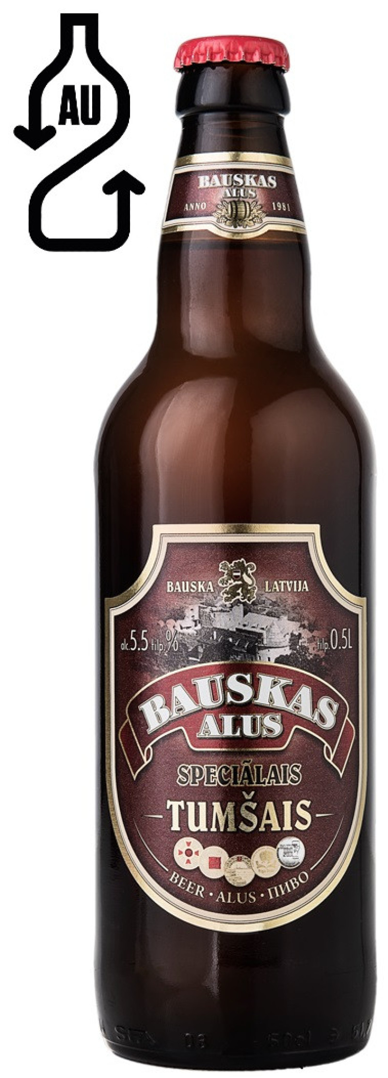 Alus Bauskas Tumšais Speciālais 5.5% 0.5L 1/20(07.10.2026) DEPOZĪTA maksa 0.10 eiro