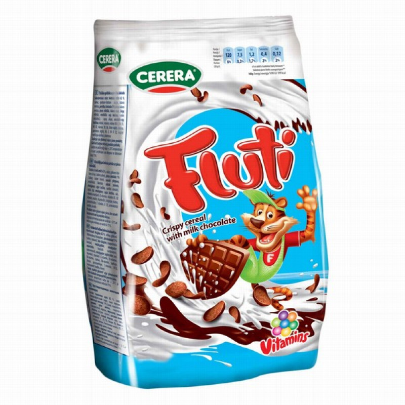 Sausās brokastis Cerara Fluti kakao gliemežvāki 500g  (08.10.26) Lietuva